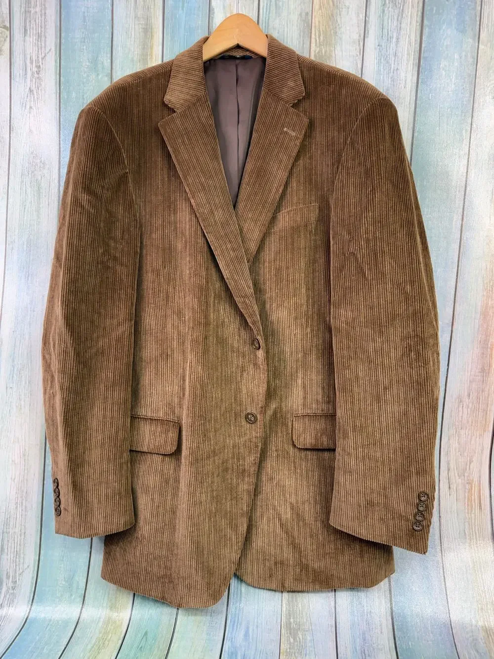 Dockers Corduroy Brown Blazer Sports Coat 46L Two Button Cotton Jacket